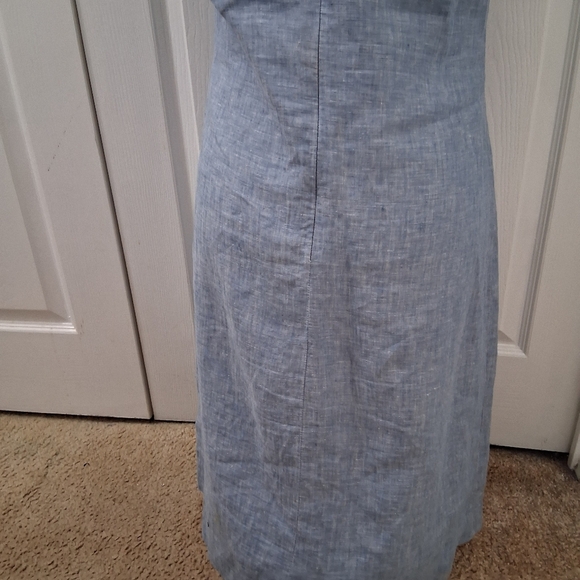 NWOT Saint Tropez West 100% Linen Chambray Twisted Front Dress    Size 10 - Picture 6 of 13